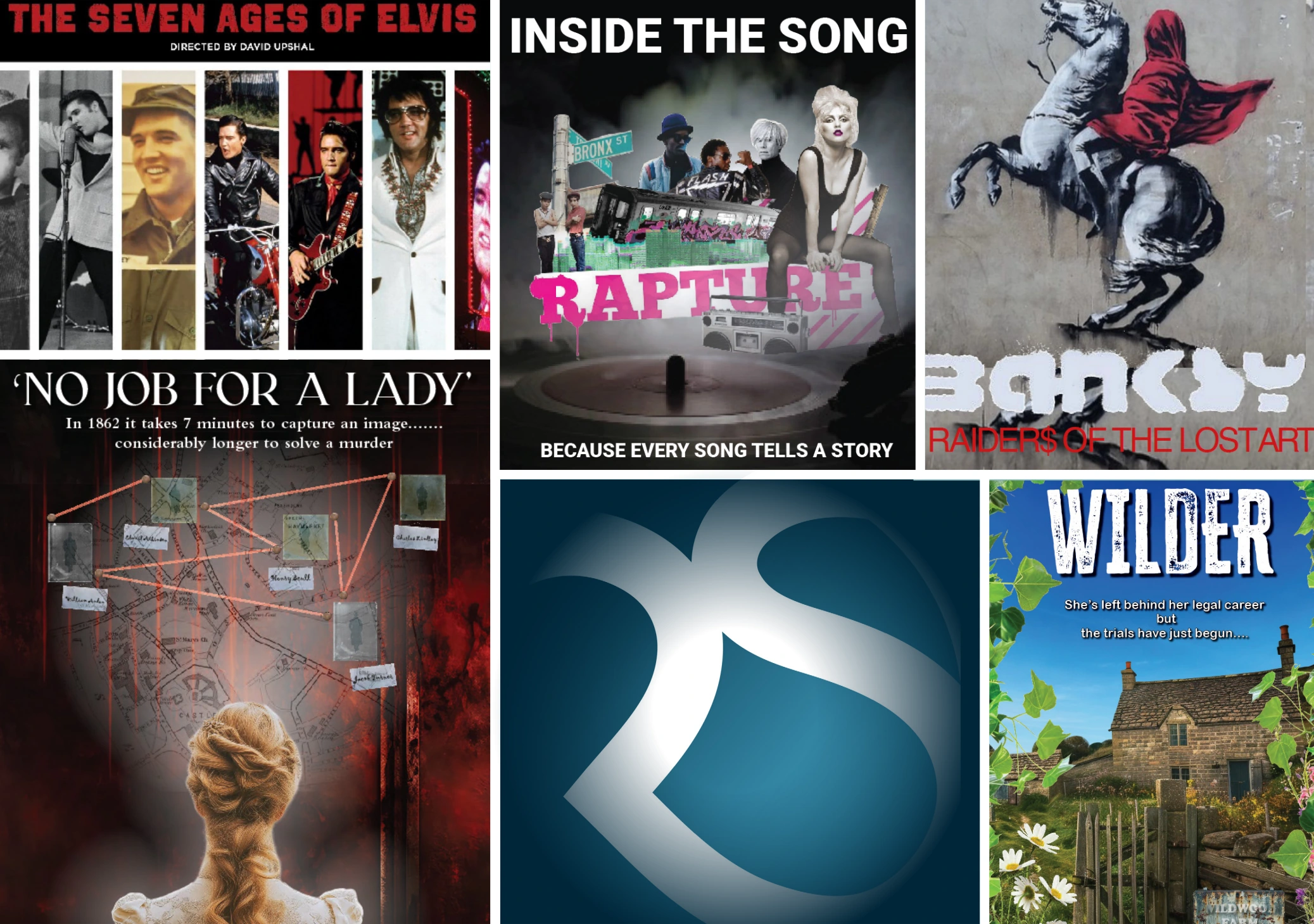 Raydar Studios drama and factual projects: The Seven Ages of Elvis, Inside the Song, Banksy: Raiders of the Lost Art, No Job for a Lady and Wilder